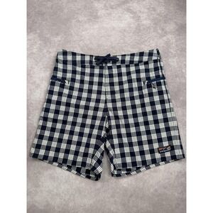 Patagonia Board Shorts Mens 34 Navy White Plaid Organic Cotton‎ Surf Swim Trunks